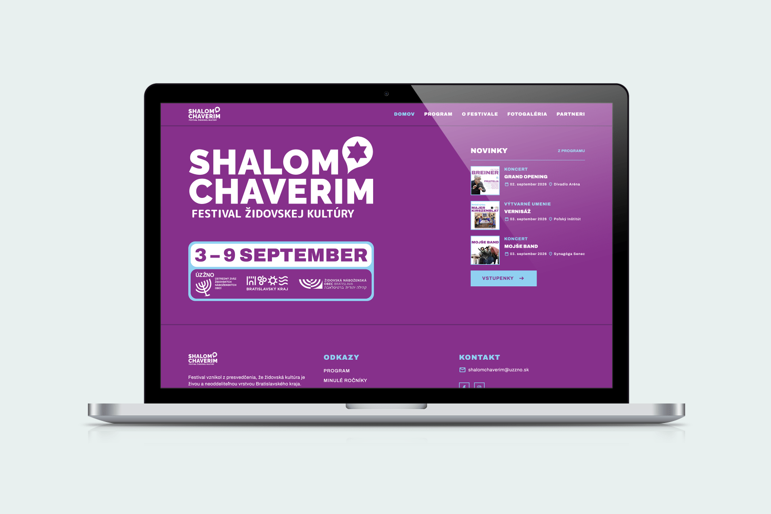 Webová stránka festivalu Shalom Chaverim Webová stránka festivalu Shalom Chaverim