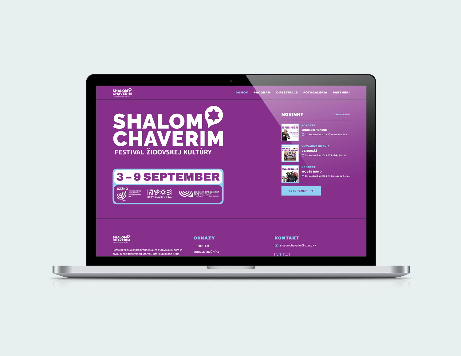 Webová stránka festivalu Shalom Chaverim Webová stránka festivalu Shalom Chaverim